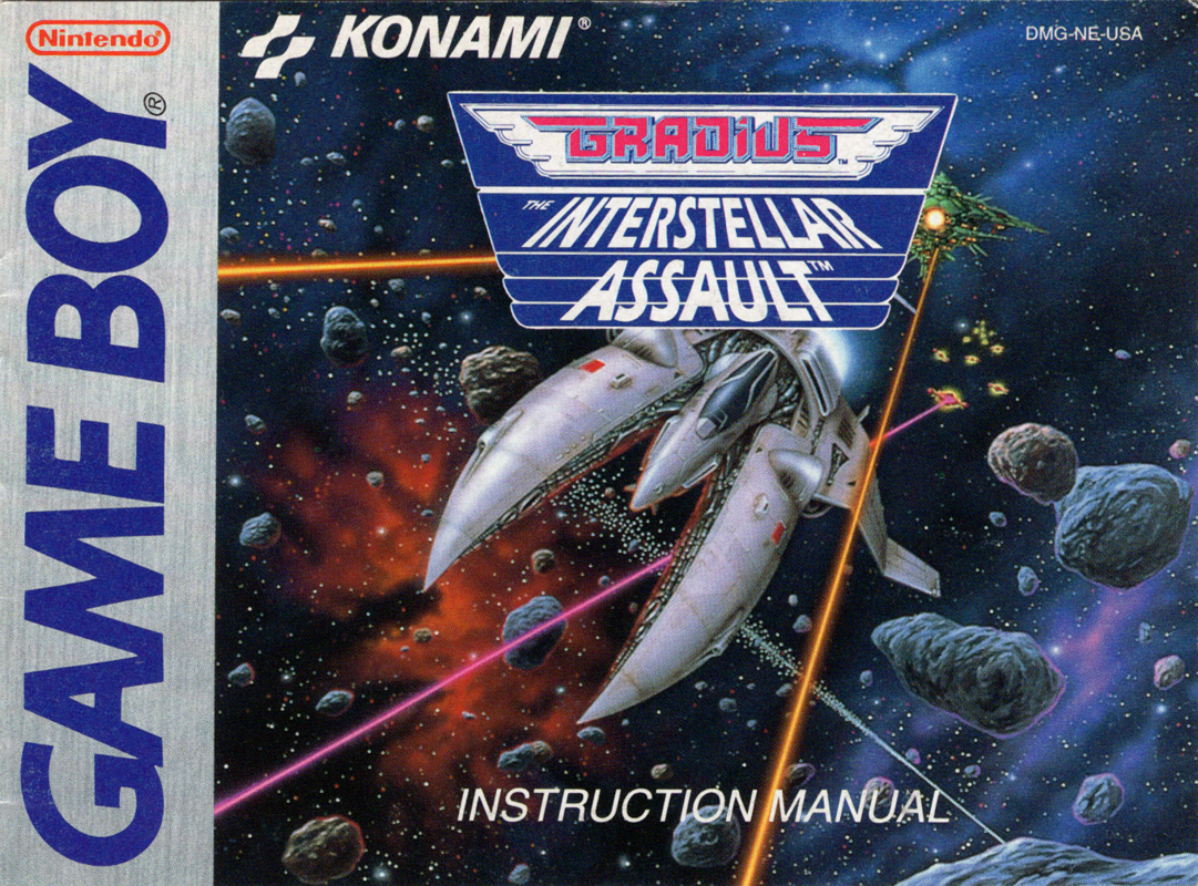 Manual for Gradius: The Interstellar Assault (Game Boy): Front