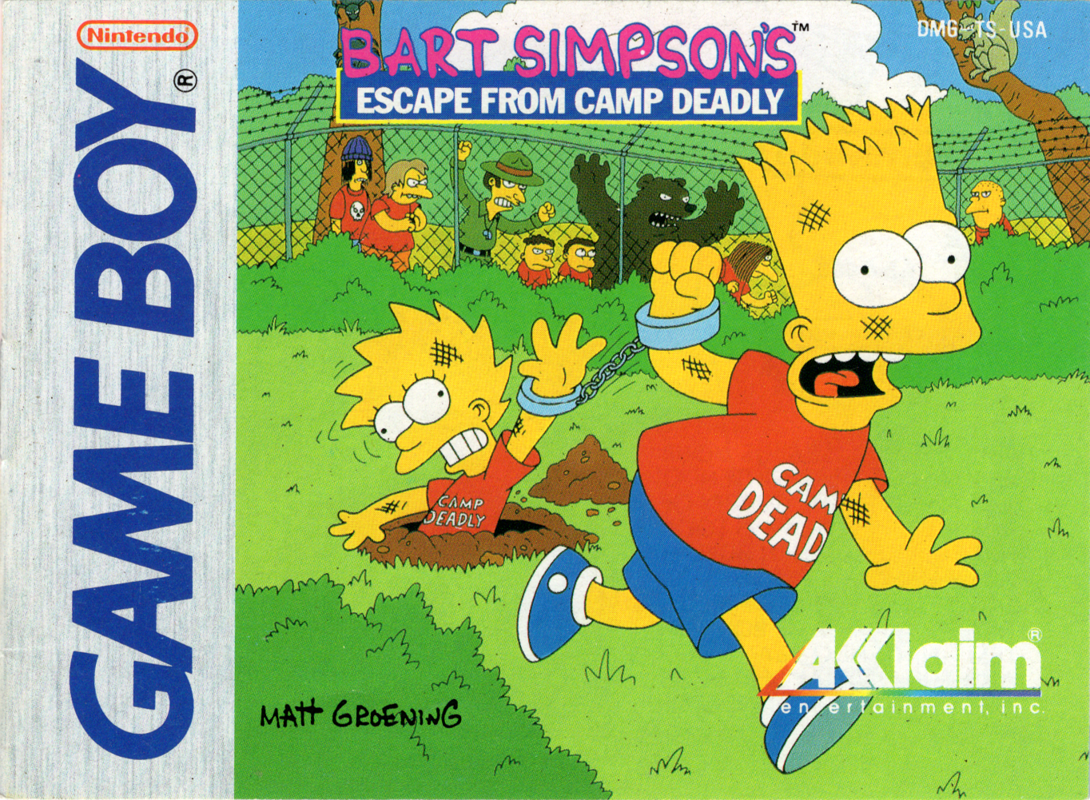 Manual for Bart Simpson's Escape from Camp Deadly (Game Boy): Front