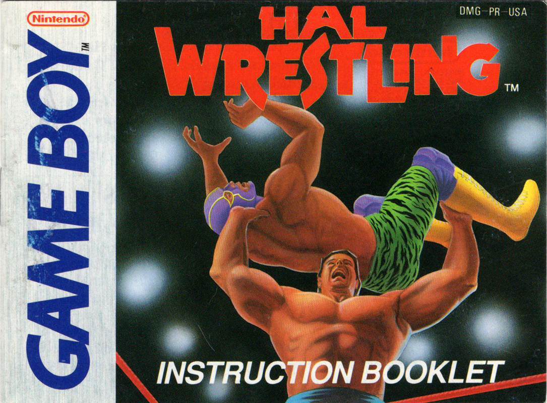 Manual for HAL Wrestling (Game Boy): Front