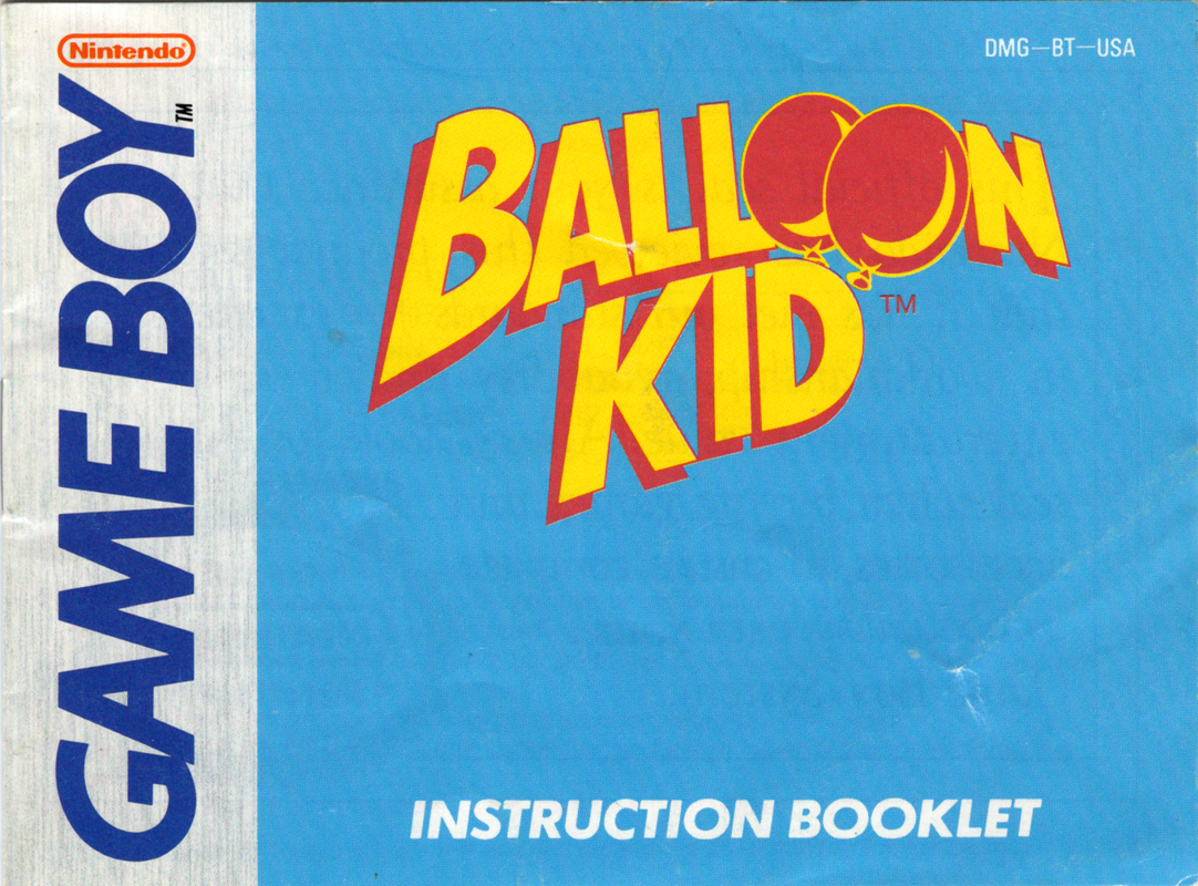 Manual for Balloon Kid (Game Boy): Front