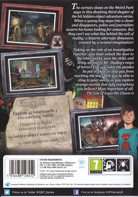 Back Cover for Weird Park: The Final Show (Windows) (GSP release)