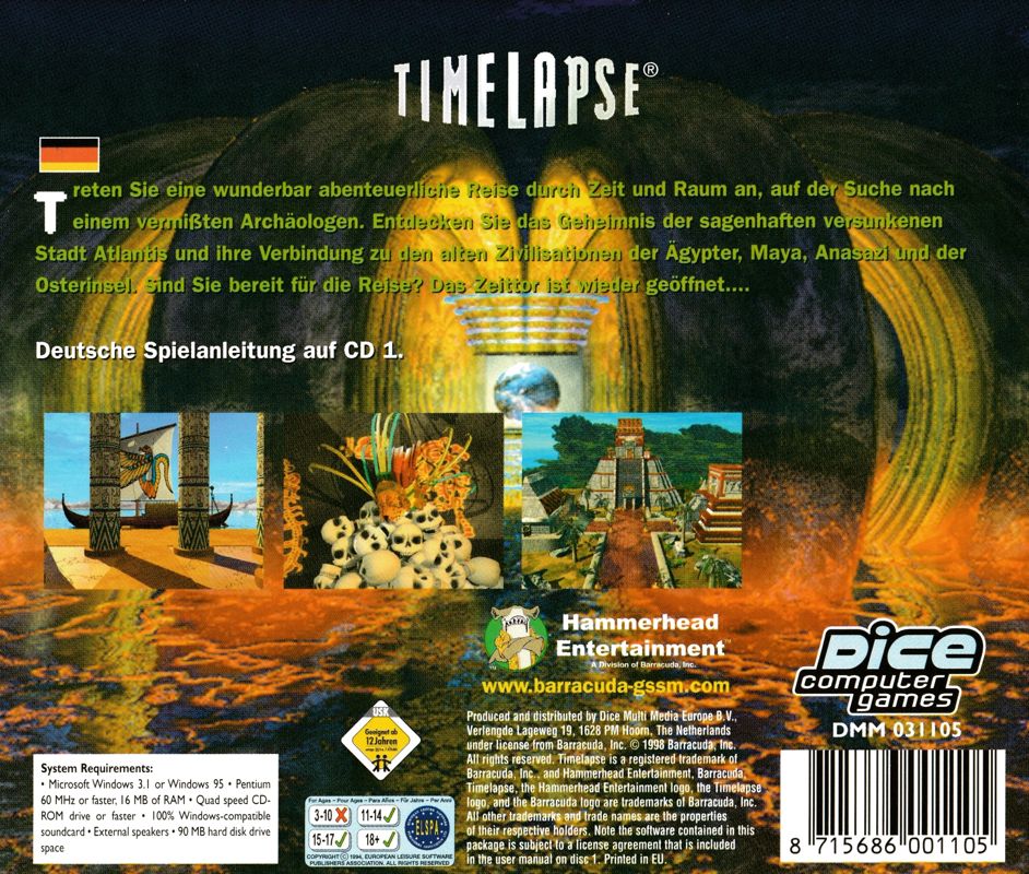 Other for Timelapse (Windows and Windows 3.x) (Dice Multimedia release): Jewel Case - Back