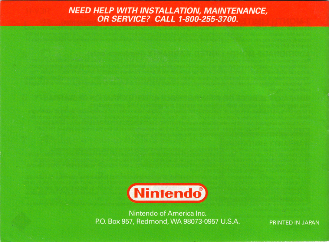Manual for Arcade Classic 4: Defender/Joust (Game Boy): Back
