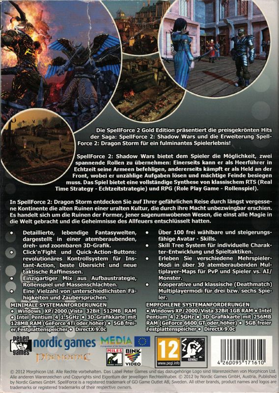 Back Cover for SpellForce 2: Gold Edition (Windows) (Peter Games Classics release)