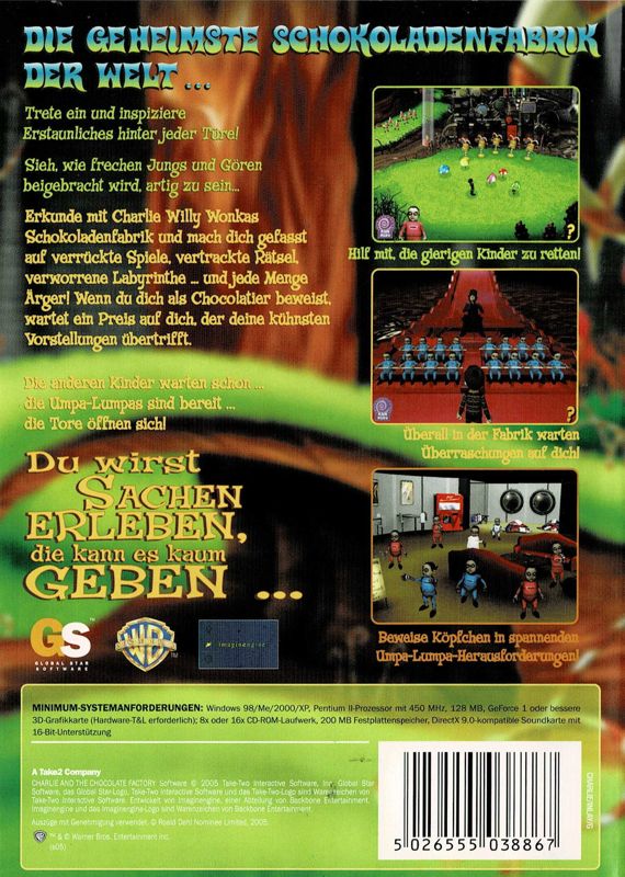 Back Cover for Charlie and the Chocolate Factory (Windows)