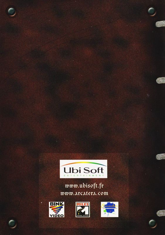 Manual for Arcatera: The Dark Brotherhood (Windows): Back (76-page)