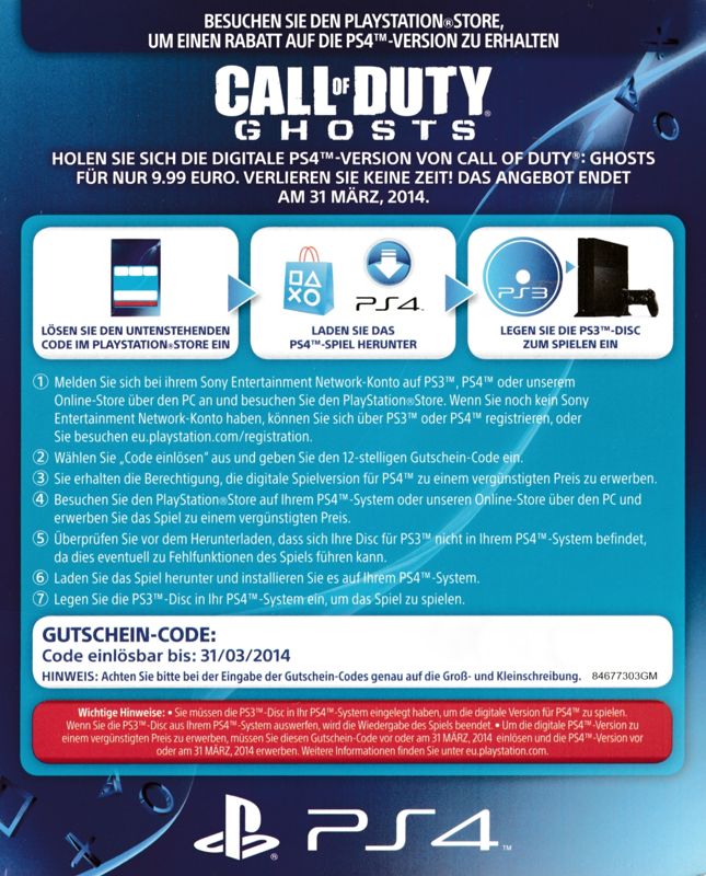 Call of Duty: Ghosts cover or packaging material - MobyGames
