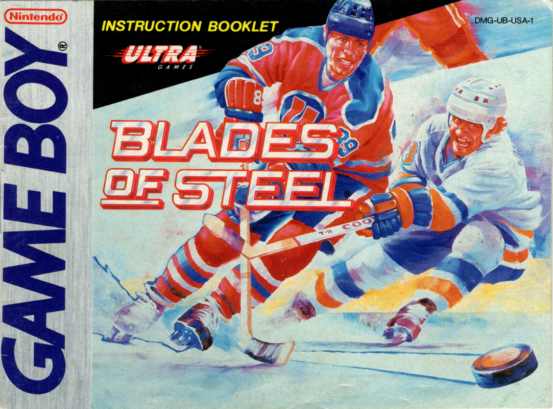 Manual for Blades of Steel (Game Boy): Front
