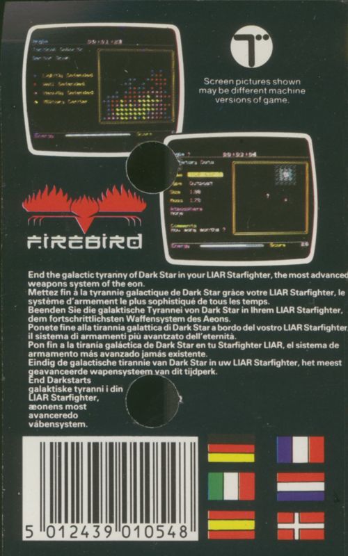 Back Cover for Dark Star (ZX Spectrum) (budget re-release)