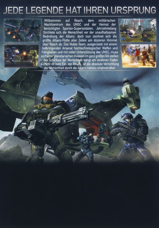 Inside Cover for Halo: Reach (Xbox 360): Left