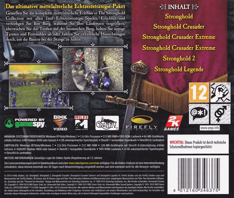 Other for The Stronghold Collection (Windows) (Software Pyramide release): Jewel Case - Back