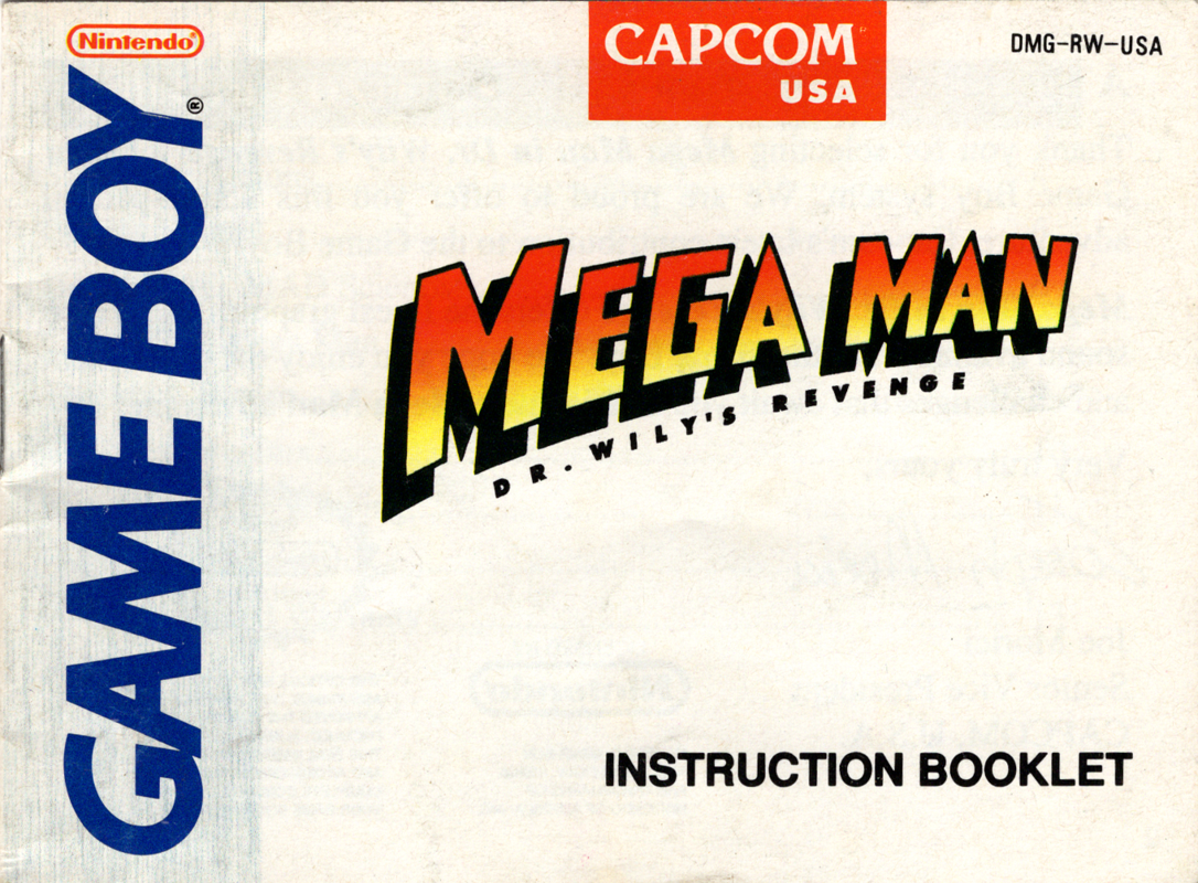 Manual for Mega Man: Dr. Wily's Revenge (Game Boy): Front