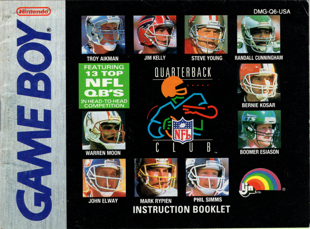 Manual for NFL Quarterback Club (Game Boy): Front