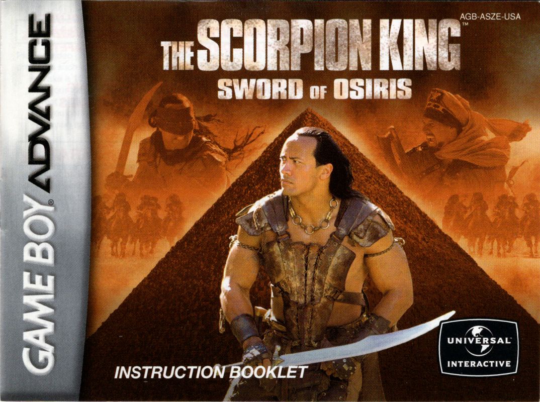 Manual for The Scorpion King: Sword of Osiris (Game Boy Advance): Front