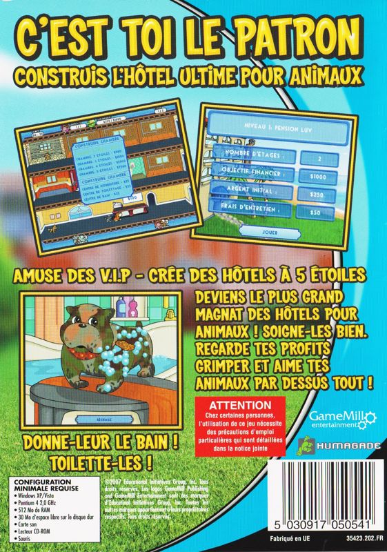 Back Cover for Puppy Luv: Spa and Resort (Windows)