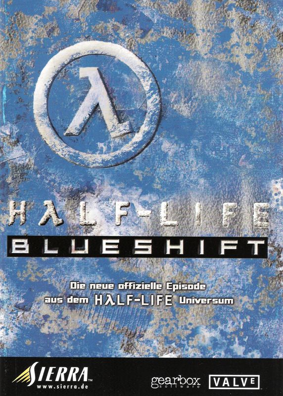 Manual for Half-Life: Blue Shift (Windows) (US version): Front