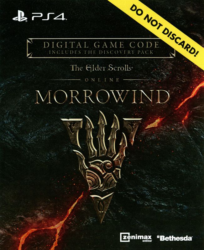 Other for The Elder Scrolls Online: Morrowind (PlayStation 4): Game code - front