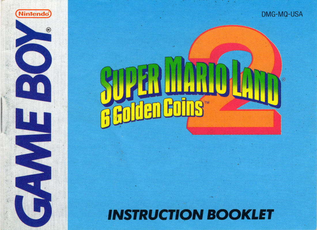 Manual for Super Mario Land 2: 6 Golden Coins (Game Boy): Front