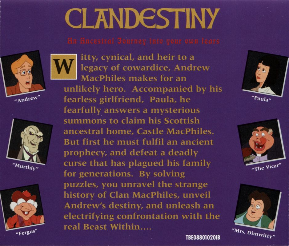 Other for Clandestiny (Windows): Jewel Case - Back