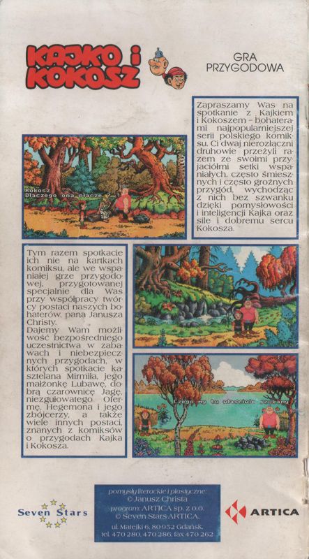Manual for Kajko i Kokosz (Amiga): Back