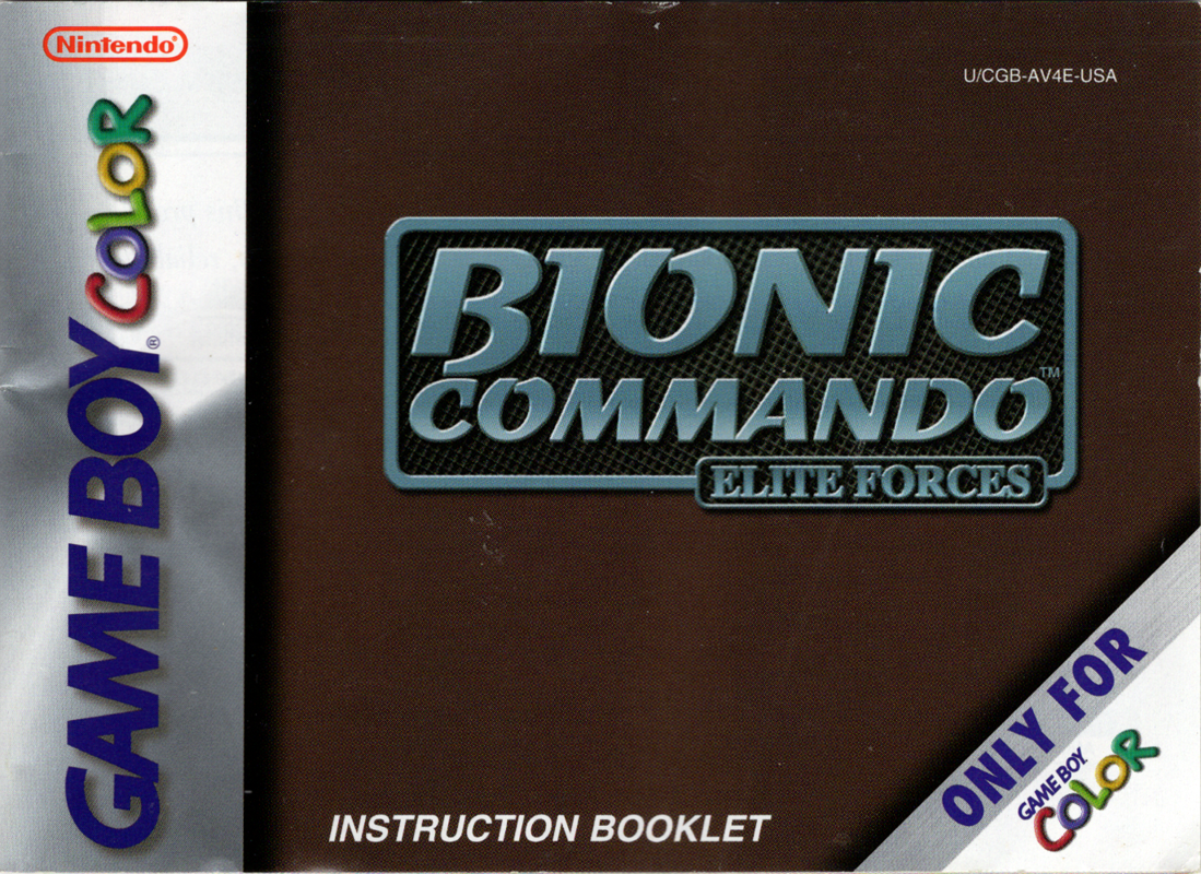 Manual for Bionic Commando: Elite Forces (Game Boy Color): Front