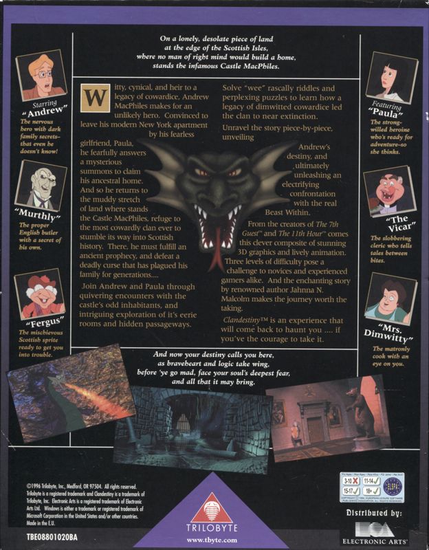 Back Cover for Clandestiny (Windows)