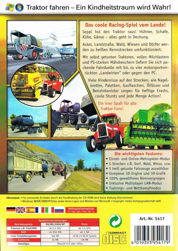 Back Cover for Traktor Racer (Windows)