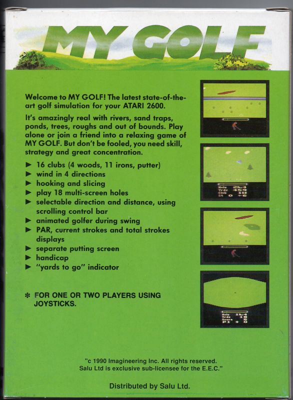 Back Cover for My Golf (Atari 2600)