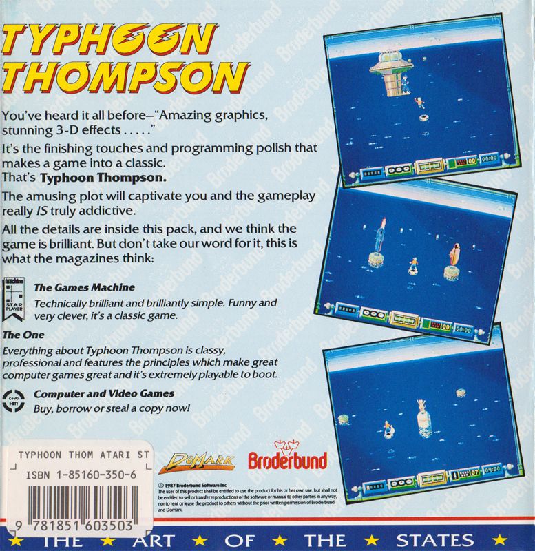 Back Cover for Typhoon Thompson in Search for the Sea Child (Atari ST)