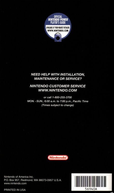 Manual for Star Fox Assault (GameCube) (Player's Choice release): Back