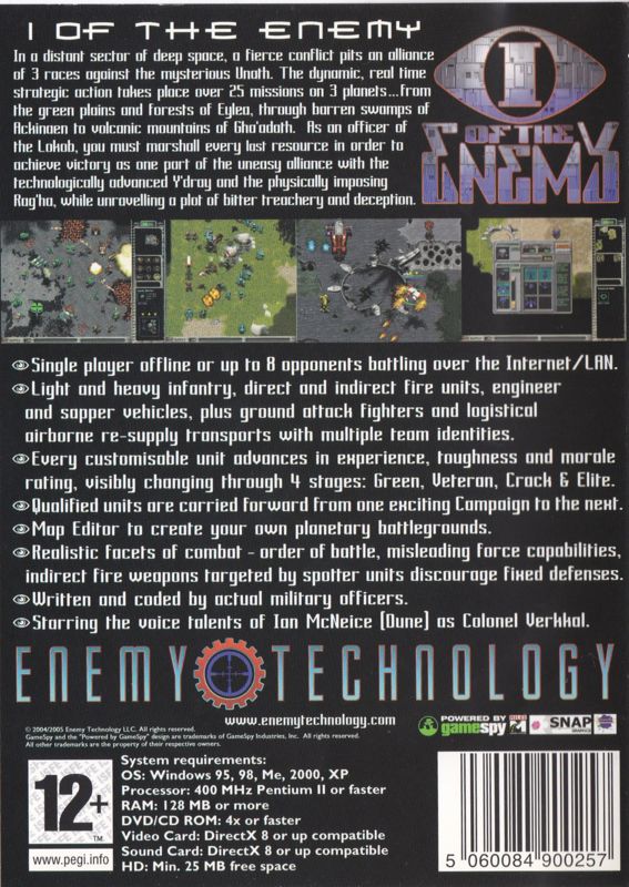 Back Cover for I of the Enemy (Windows)