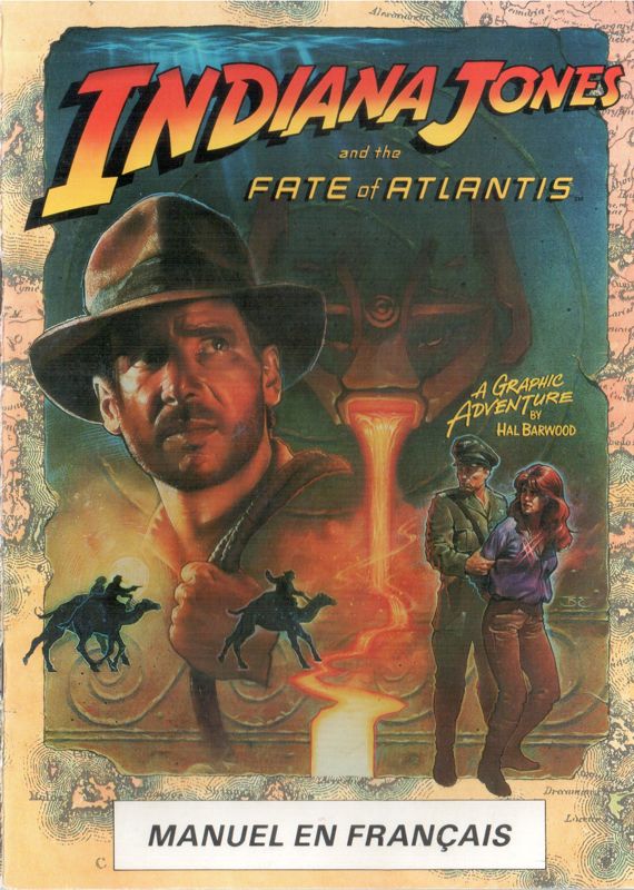 Manual for Indiana Jones and the Fate of Atlantis (DOS) (2nd French (3.5'') release - fully localized): Front