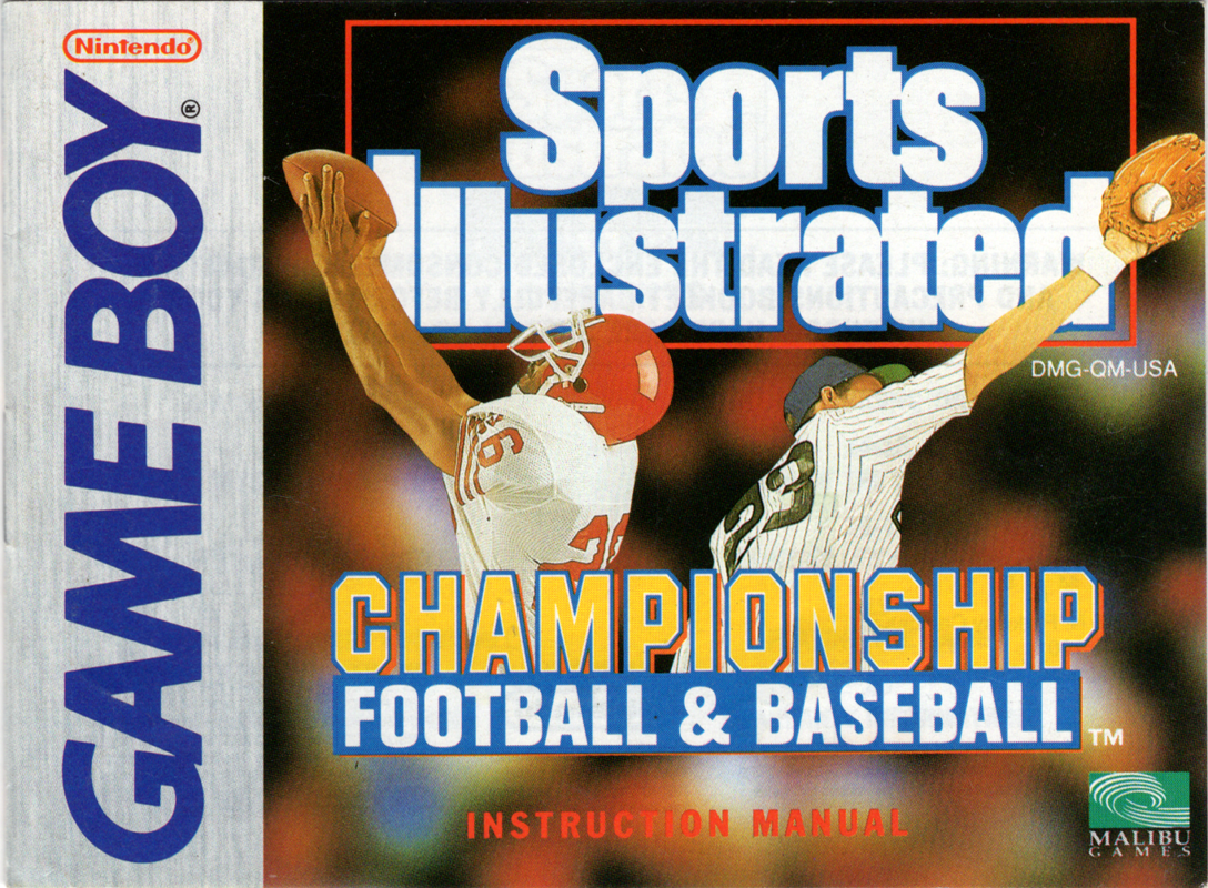 Manual for Sports Illustrated: Championship Football & Baseball (Game Boy): Front
