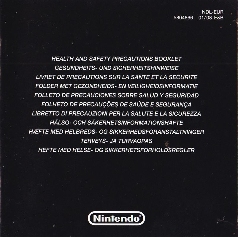 Extras for Double Sequence: The Q-Virus Invasion (Nintendo DS): Health & Safety Precautions Booklet - Front