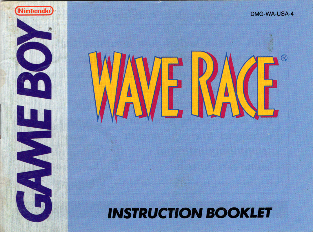 Manual for Wave Race (Game Boy) (Player's Choice release): Front