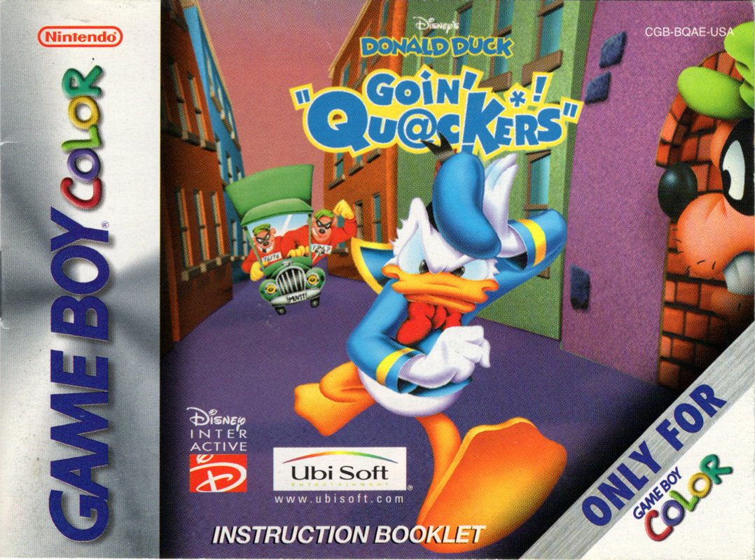 Manual for Disney's Donald Duck: Goin' Quackers (Game Boy Color): Front