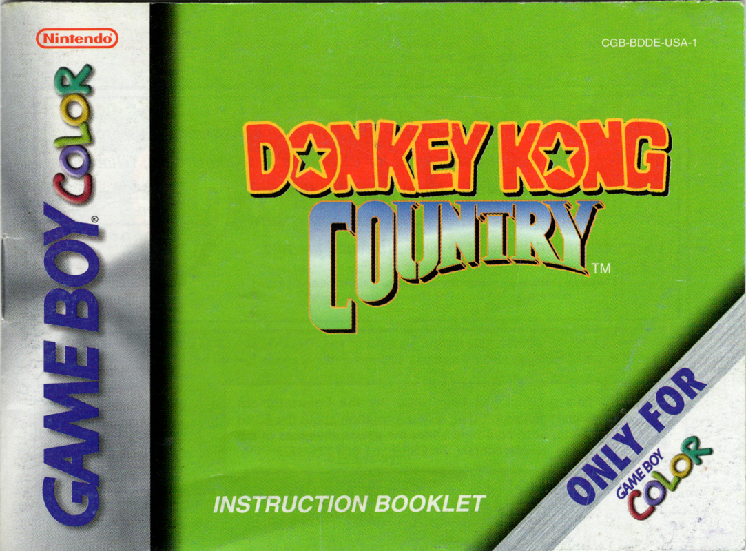 Manual for Donkey Kong Country (Game Boy Color): Front