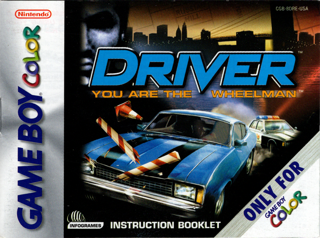 Manual for Driver (Game Boy Color): Front
