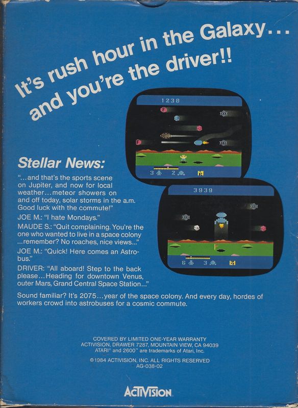 Back Cover for Cosmic Commuter (Atari 2600)