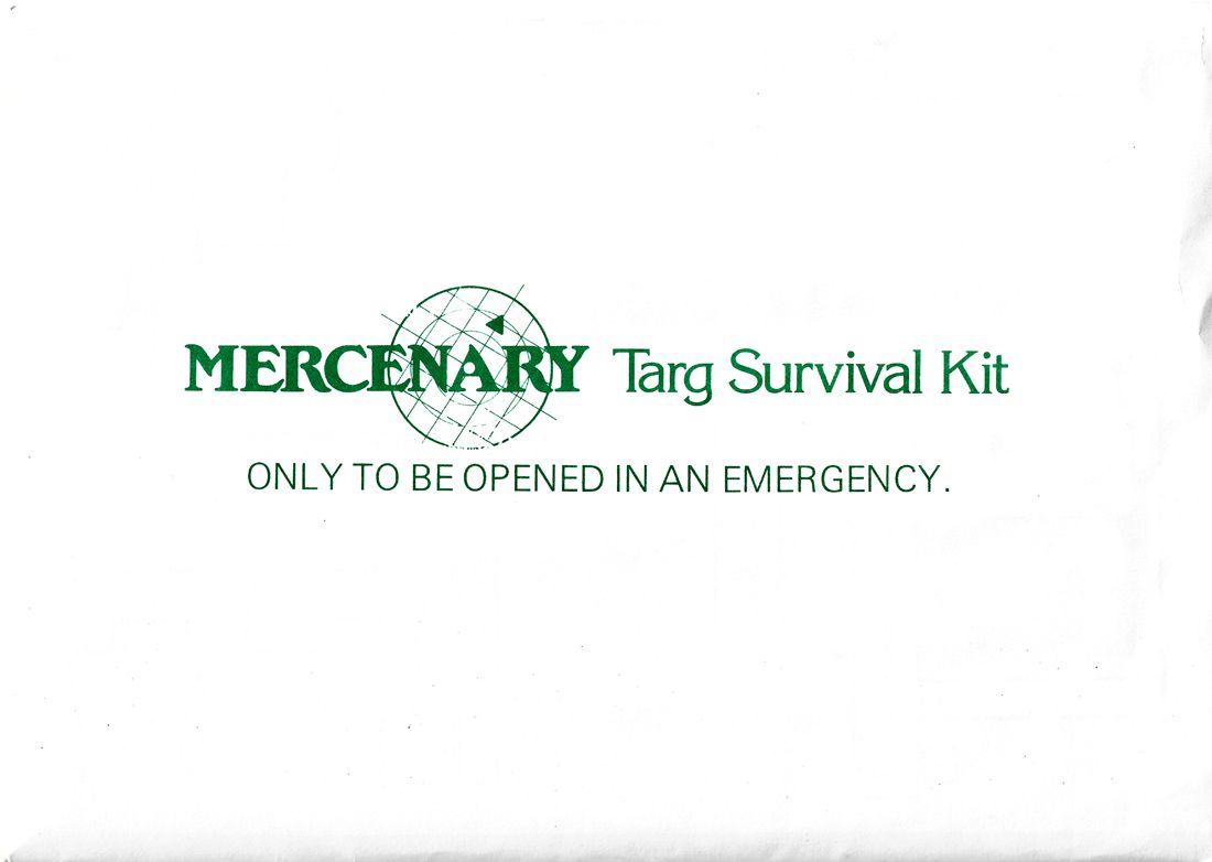 Manual for Mercenary: Compendium Edition (Atari ST): Cover of the sealed Survival Kit envelope