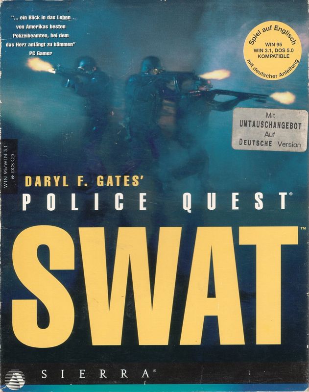 Front Cover for Daryl F. Gates' Police Quest: SWAT (DOS and Windows and Windows 16-bit) (1st German release (Game in English, manual in German))
