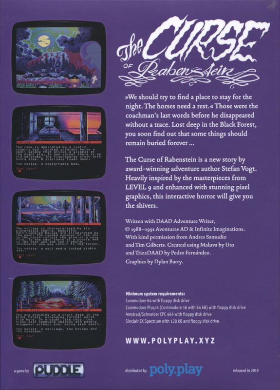 Back Cover for The Curse of Rabenstein (Collector's Edition) (Atari ST)