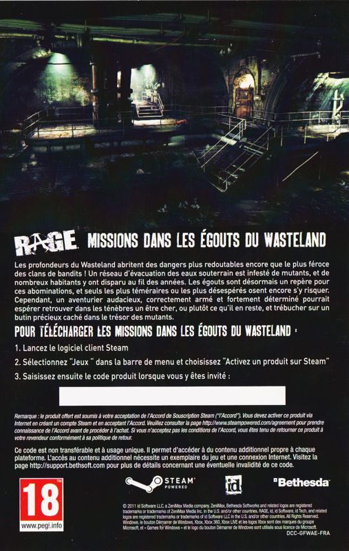 Other for Rage (Anarchy Edition) (Windows): Voucher for Wasteland Sewer Missions