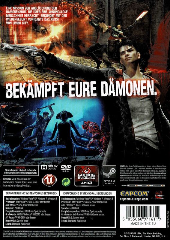 Back Cover for DmC: Devil May Cry (Windows)