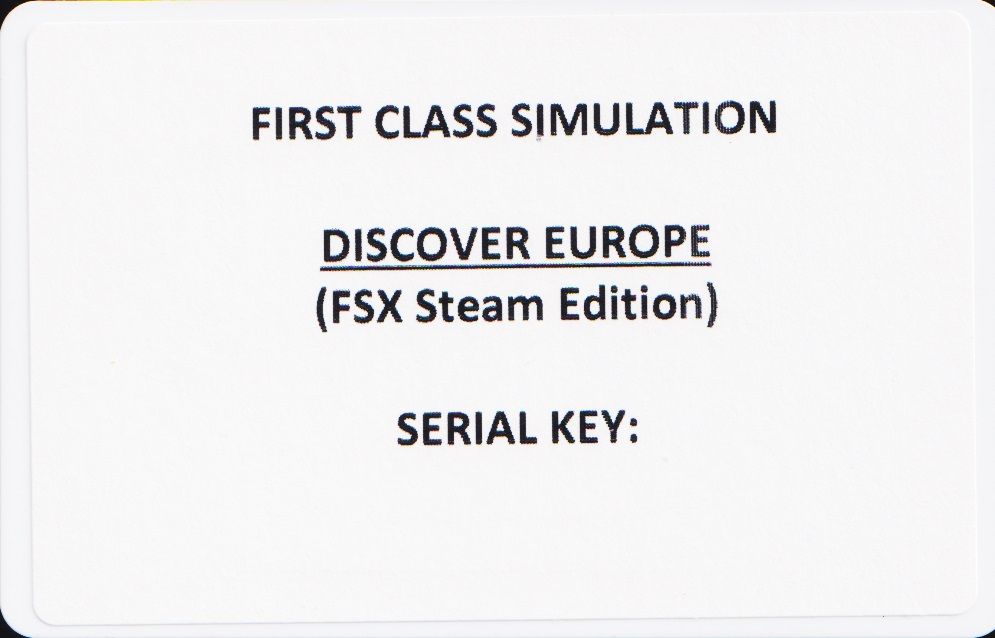 Other for Microsoft Flight Simulator X: Steam Edition - Discover Europe (Windows) (Retail release): Action Card - Back