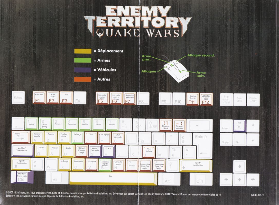 Reference Card for Enemy Territory: Quake Wars (Limited Collector's Edition) (Windows): Front (2-folded)