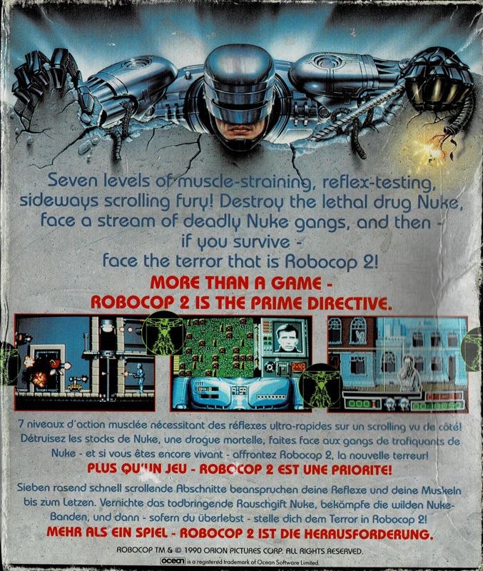 Back Cover for RoboCop 2 (Atari ST)