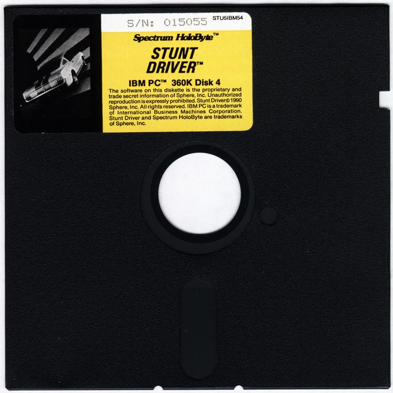 Media for Stunt Driver (DOS) (5.25" Floppy Disk release): Disk 4