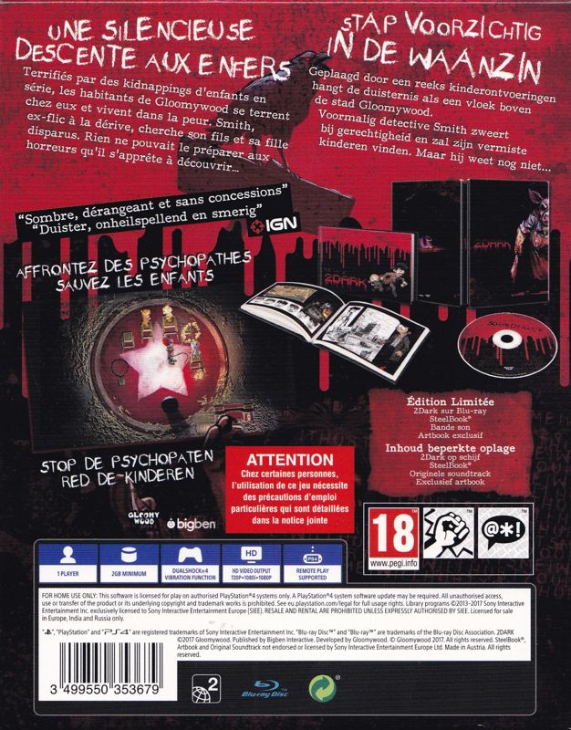 Back Cover for 2Dark (Limited Edition) (PlayStation 4)