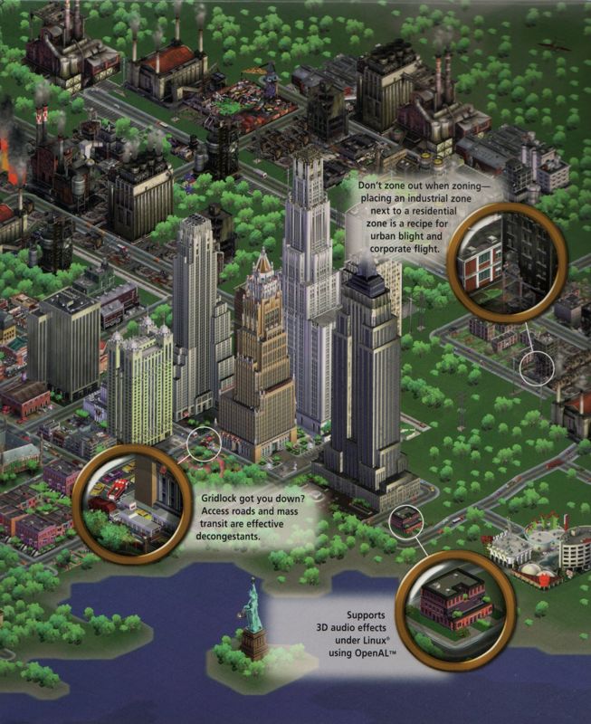 Inside Cover for SimCity 3000 Unlimited (Linux): Right Flap